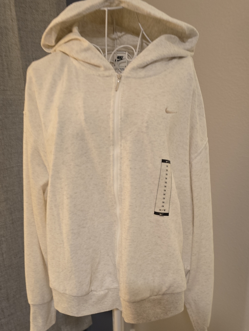 BNWT- Nike Cream Full-Zip Hoodie Jacket With Pocketd-SIZE 1X